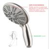 Ana Bath 5-Inch Anti-Clog High Pressure LARGE Dual Shower Head with Handheld Spray - 5 Unique Spray Modes/BRASS CONNECTOR/5 Ft Stainless Steel Hose/Spot Resist Brushed Nickel view 2