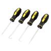 uxcell Nonslip Plastic Handle Metal Pick Hook Set 4 Pcs Black Yellow view 1