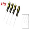 uxcell Nonslip Plastic Handle Metal Pick Hook Set 4 Pcs Black Yellow view 2