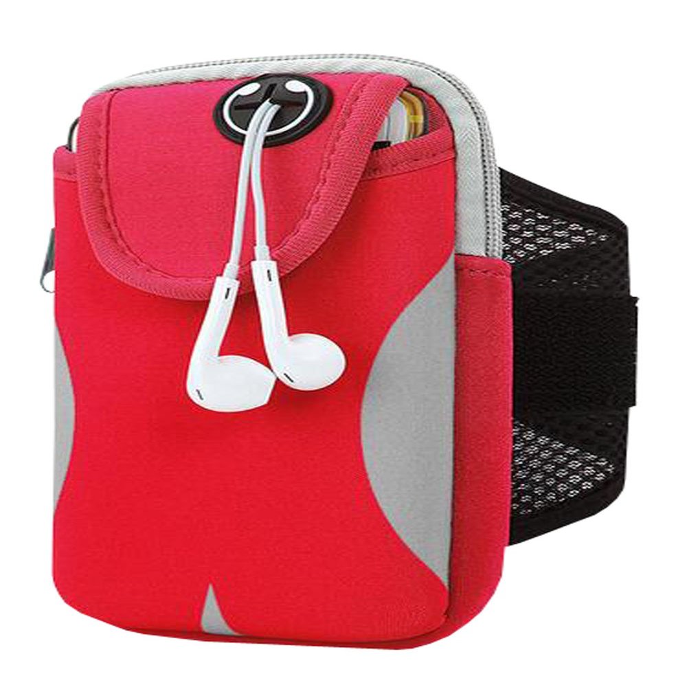 Suplove Unisex Non-Slip Breathable Outdoor Sports Armband Casual Package Bag (Red)
