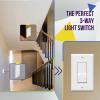 ENERLITES White 3-Way Decorator Paddle Rocker Light Switch, 15A, 10 Pack view 3