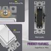 ENERLITES White 3-Way Decorator Paddle Rocker Light Switch, 15A, 10 Pack view 4