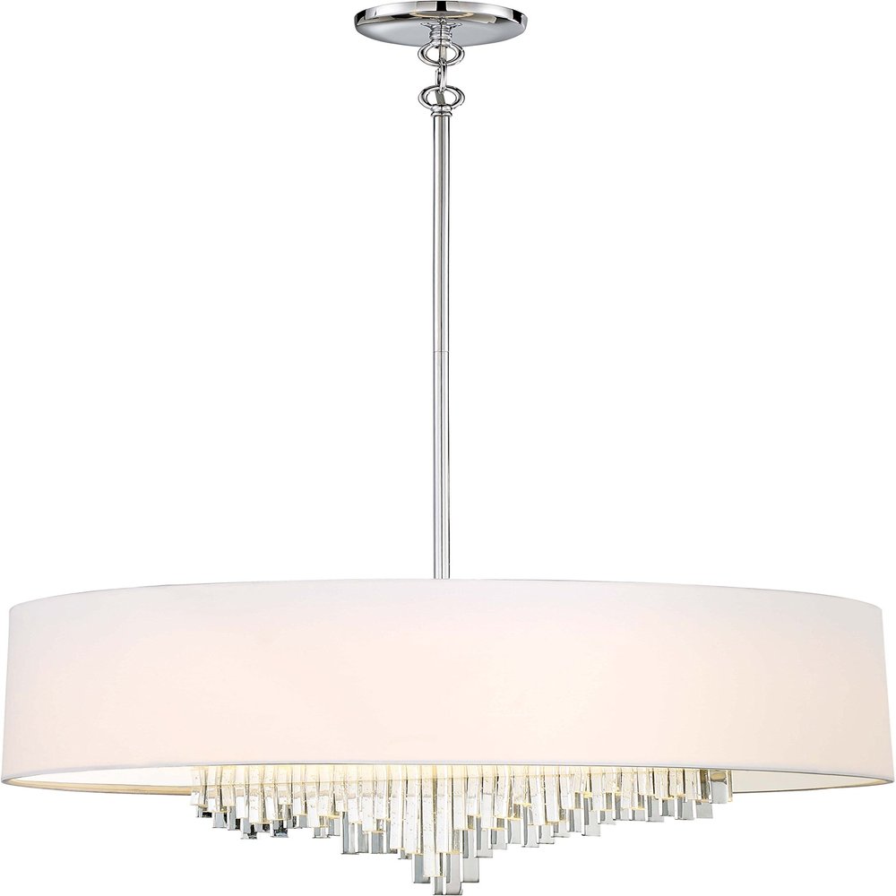 Metropolitan N7425-77-L Crystal Cascade Chandelier, 1-Light LED 52 Watts, Chrome