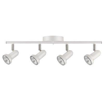 Globe Electric 59325 Melo 4-Light Track Lighting, Glossy White Finish, Bulbs Included