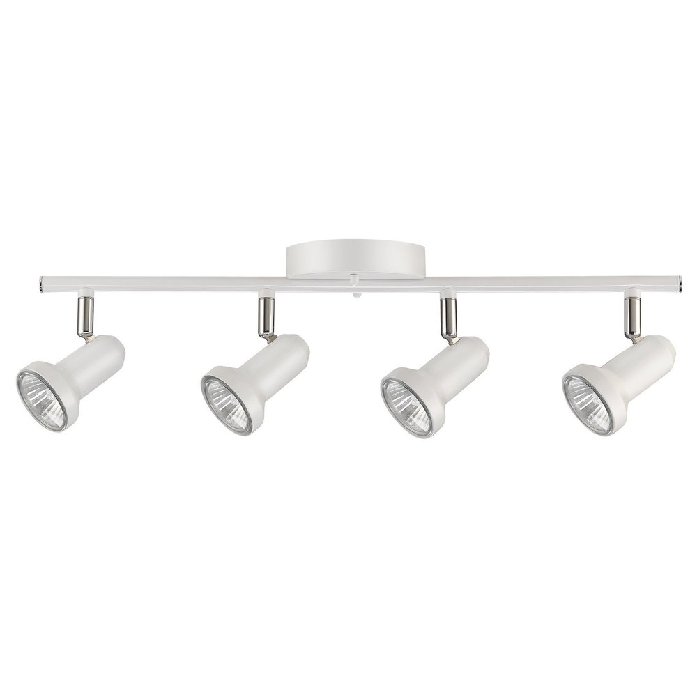 Globe Electric 59325 Melo 4-Light Track Lighting, Glossy White Finish, Bulbs Included