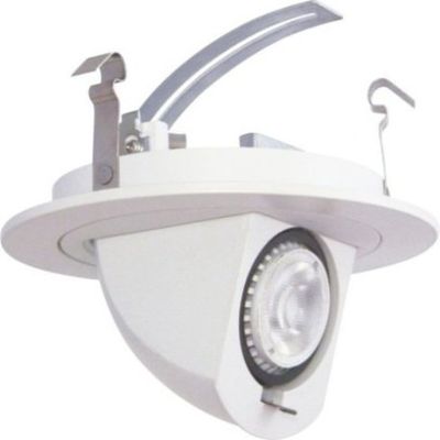 Four Bros Lighting | 4" LED Recessed Complete Kit | Mix & Match | Recessed Housing | Downlights | Trims | Bulbs | (7W - Pivoting Drop Down Can - White - 3000K)
