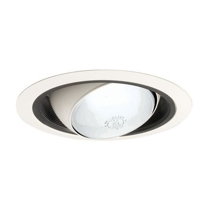 Juno 249B-WH, Shallow 6 inch Round IC Rated Recessed Trim, 75 Total Watts Halogen