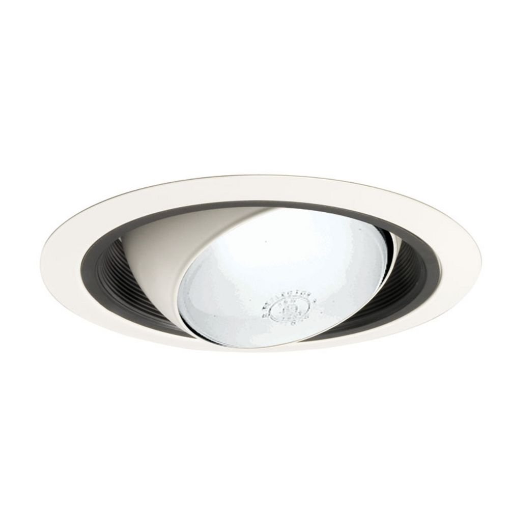 Juno 249B-WH, Shallow 6 inch Round IC Rated Recessed Trim, 75 Total Watts Halogen