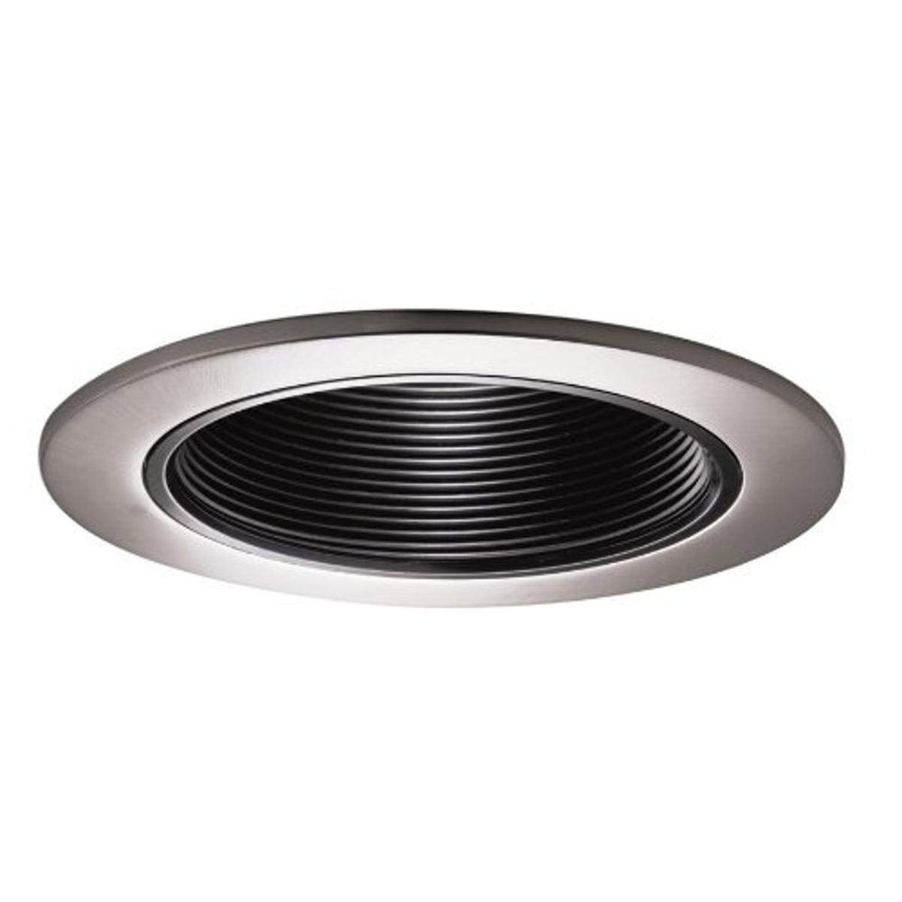 HALO 4 in. Satin Nickel Recessed Trim with Black Coilex Baffle, (993SN)
