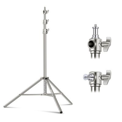 NEEWER 79"/2m Stainless Steel Light Stand, Spring Cushioned Heavy Duty Photography Tripod Stand with 1/4 to 3/8 Universal Screw Adapter for Strobe, LED Video Light, Ring Light, Monolight, Softbox