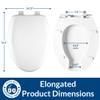BEMIS 1250TTA Commercial Open Front Plastic Toilet Seat, Heavy Duty Industrial Seat with Lid, Elongated, White view 3