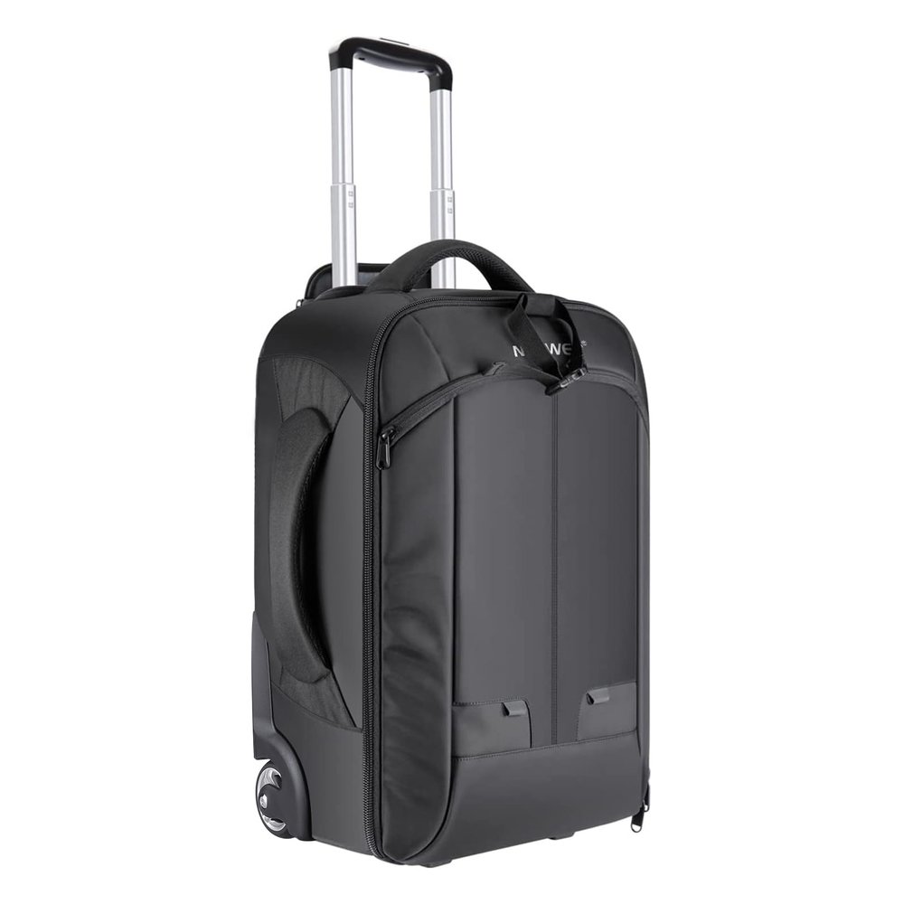 Neewer 2-in-1 Convertible Wheeled Camera Backpack, Rolling Luggage Case with Telescopic Handle and Anti-Shock Dividers for DSLR Cameras, Lenses, Hoods, Strobes, Tripod, and Other Accessories