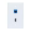 BUPLDET HDMI Port and Ethernet Wall Plate - 4K/8K HDMI RJ45 Cat6 Keystone Jack Network Wall Plate Female to Female for HDTV view 1