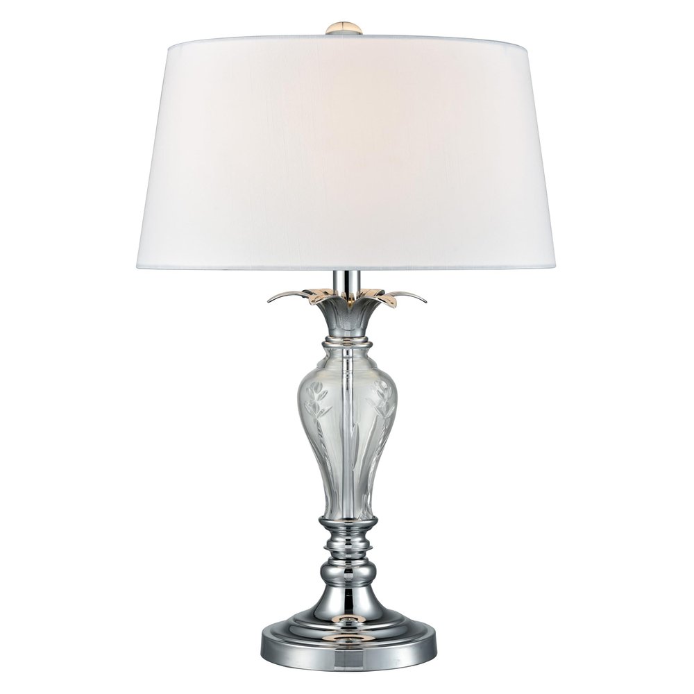 Dale Tiffany SGT17042 Charlotte Lead Crystal Table Lamp, Polished Chrome