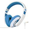 rockpapa Comfort Kids Headphones for School, Lightweight Childrens Boys Girls Teens Over-Ear Headphones Wired 3.5mm for CD DVD Player Tablet Phone Travel White/Blue view 1