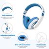 rockpapa Comfort Kids Headphones for School, Lightweight Childrens Boys Girls Teens Over-Ear Headphones Wired 3.5mm for CD DVD Player Tablet Phone Travel White/Blue view 2