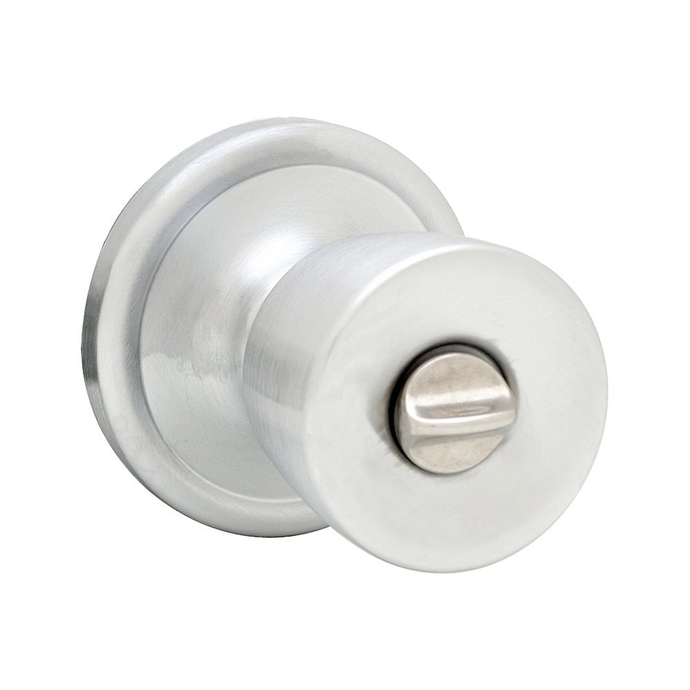 Kwikset Abbey Bed/Bath Knob in Satin Chrome