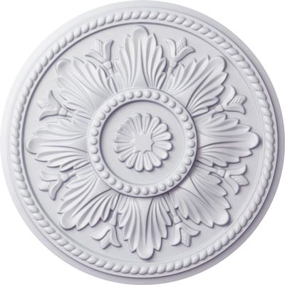 Ekena Millwork CM18ED 18-Inch OD x 5 1/2-Inch ID x 1 3/4-Inch Edinburgh Ceiling Medallion, Primed