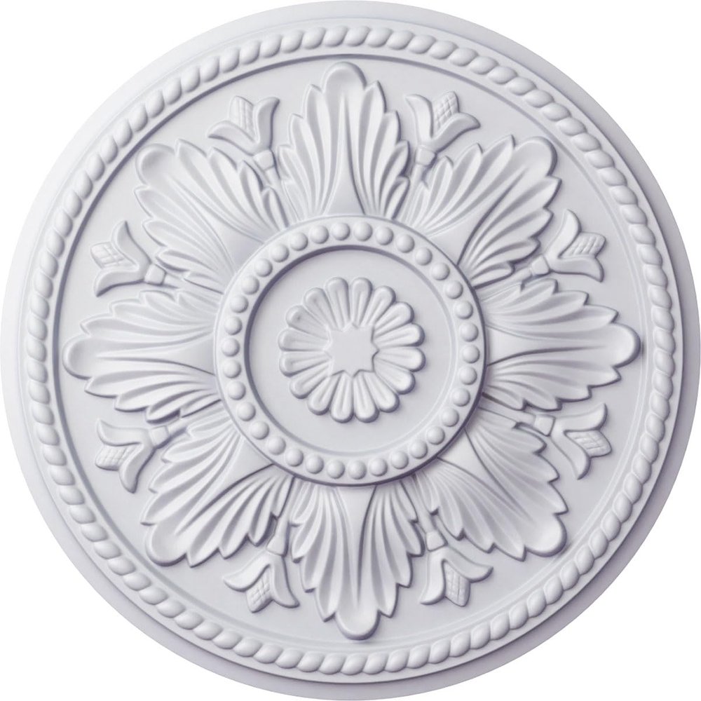 Ekena Millwork CM18ED 18-Inch OD x 5 1/2-Inch ID x 1 3/4-Inch Edinburgh Ceiling Medallion, Primed