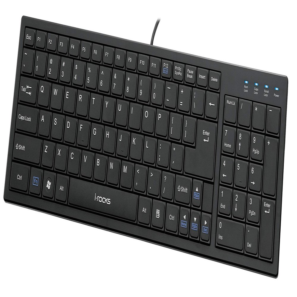I-Rocks Black USB Wired Slim Keyboard (KR-6421-BK)