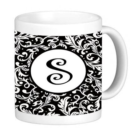Monogram Initial Letter S 11 Ounce Ceramic Coffee Mug Tea Cup