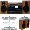 Boytone BT-28SPW Bluetooth Classic Record Player Turntable All-in-One with AM/FM Radio, CD/Cassette Player, 2 Separate Stereo Speakers, Record from Vinyl, Radio, and Cassette to MP3, SD slot, USB, AUX view 2