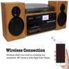 Boytone BT-28SPW Bluetooth Classic Record Player Turntable All-in-One with AM/FM Radio, CD/Cassette Player, 2 Separate Stereo Speakers, Record from Vinyl, Radio, and Cassette to MP3, SD slot, USB, AUX view 3