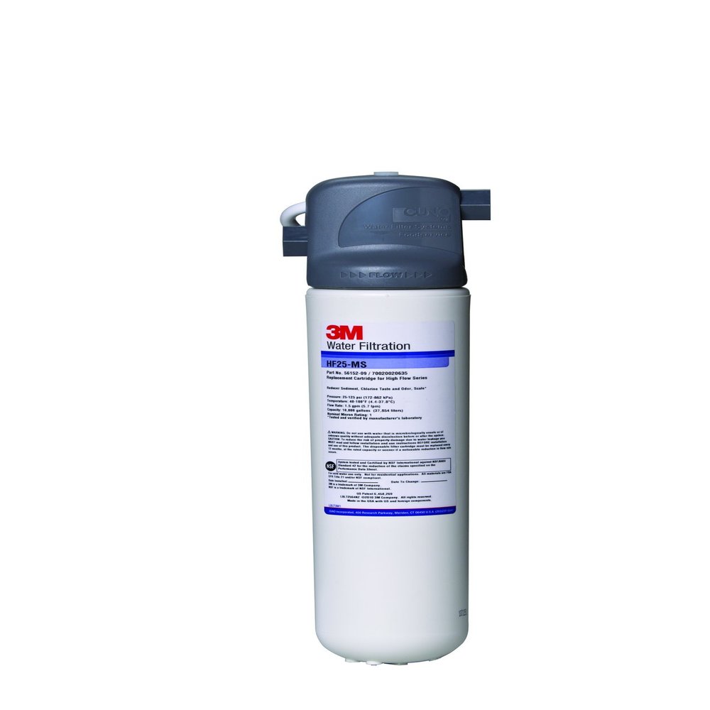 3M Water Filtration Products High Flow Series System BREW125-MS, 5616002, for Brewed Coffee and Hot Tea, Valve-in-Head Design