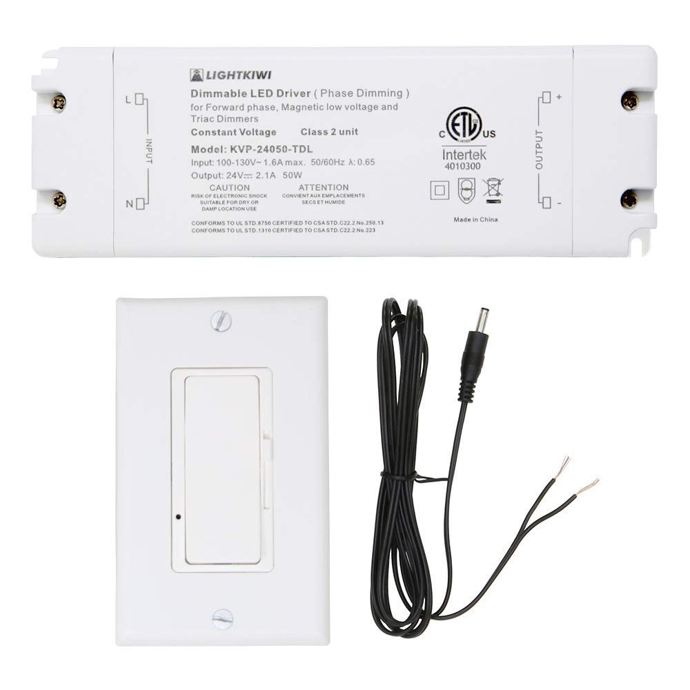 Lightkiwi Q8114 Hardwire Kit, Direct Wire for 24VDC LED Under Cabinet Lighting - 50 Watt