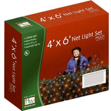 Holiday Wonderland 48951-88 150 Count Multi Net/Shrub Style Light Set - Quantity 6