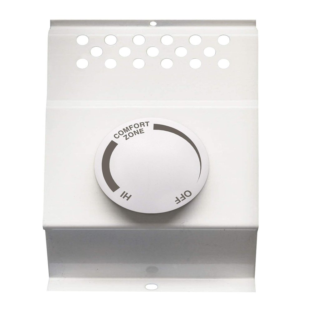 Cadet Double Pole Built-in Baseboard Heater Thermostat - 22 Amp, White