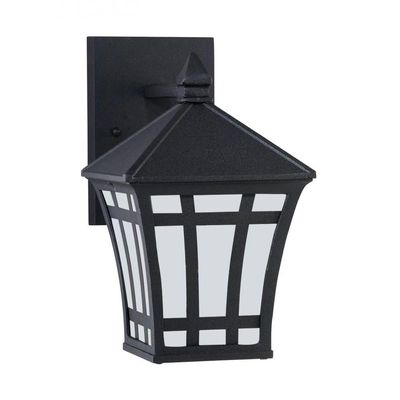 Generation Lighting 88131-12 Herrington One - Light Outdoor Wall Lantern Outside Fixture, Black, 1-Light, cETL Listed, Safety Rated for Wet Locations, Aluminum Construction