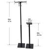 VideoSecu 2 Height Adjustable Heavy-Duty Steel Speaker Stands for Satellite Surround Sound Speakers MS07B2 M99 view 3