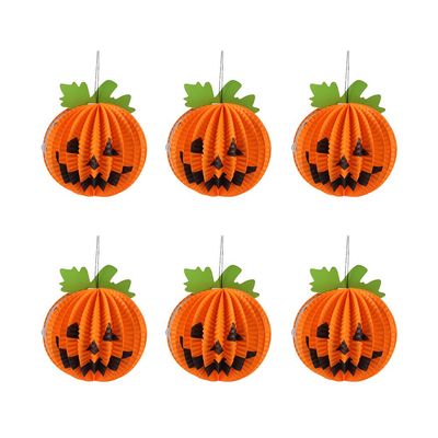 BESTOYARD Halloween Pumpkin Lantern 5 Inch Paper Lanterns for Spooky Home Decor Parties and Festival Lighting
