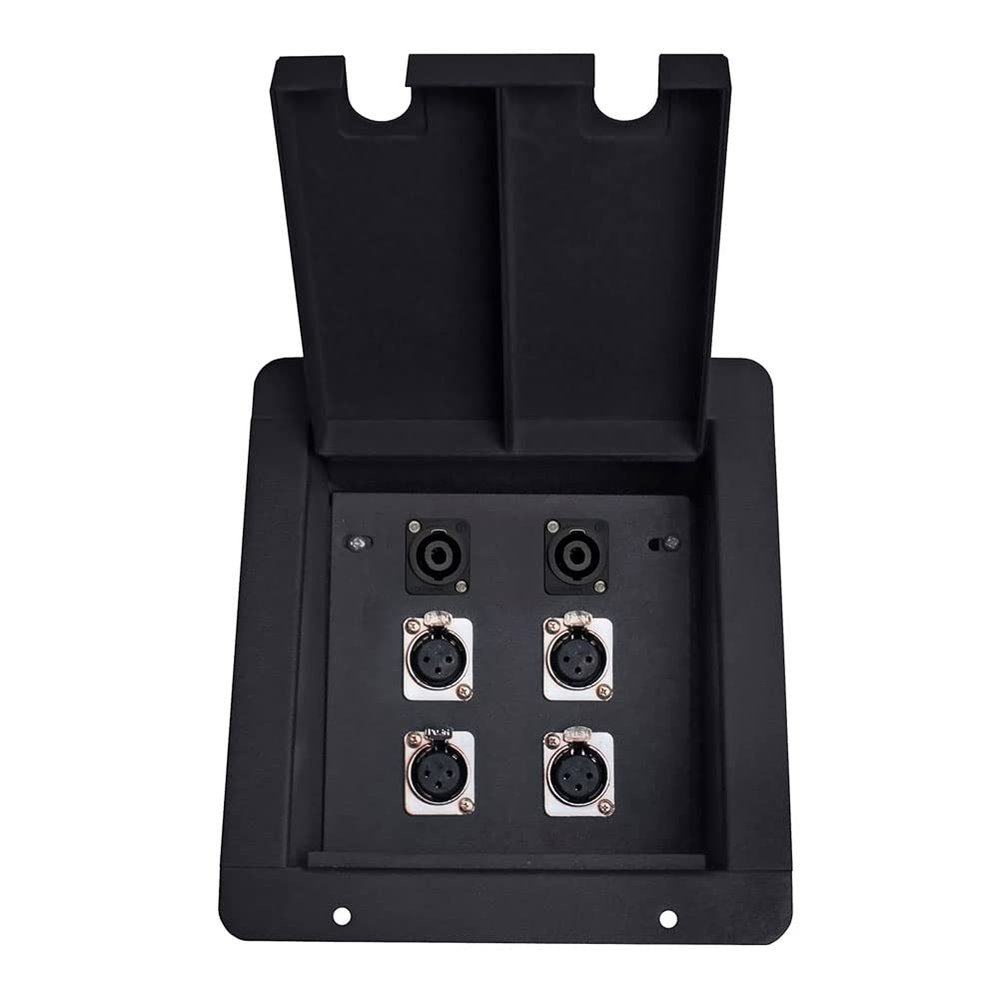 Elite Core | FB4-SP | Recessed Floor Box | 4 XLRF and 2 Speakon Connections