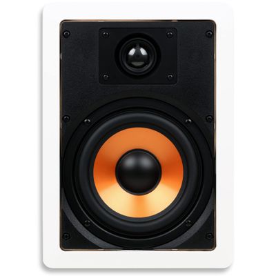 Micca M-6S 2-Way in-Wall Speaker, 7.3"(W) by 10.7"(H) Cutout, Home Theater, Whole House Audio, Indoor or Covered Outdoor, 6.5" Woofer, 1" Tweeter, White, Paintable, Each