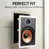 Micca M-6S 2-Way in-Wall Speaker, 7.3"(W) by 10.7"(H) Cutout, Home Theater, Whole House Audio, Indoor or Covered Outdoor, 6.5" Woofer, 1" Tweeter, White, Paintable, Each view 2