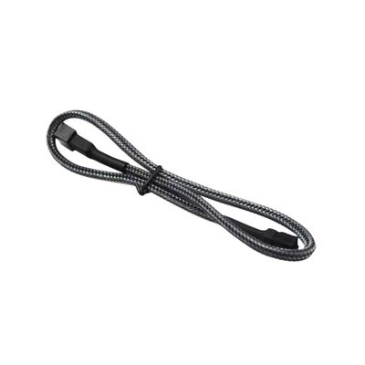 Darkside 3-Pin 40cm (16") M/F Fan Sleeved Cable - Graphite Metallic (DS-0245)
