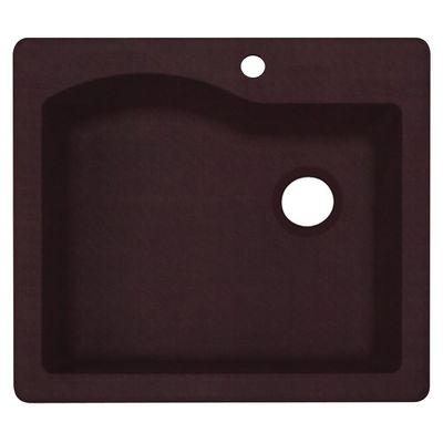 Swan QZ02522SB.170 25-in L x 22-in W x 9-in H Granite Kitchen Sink, Espresso