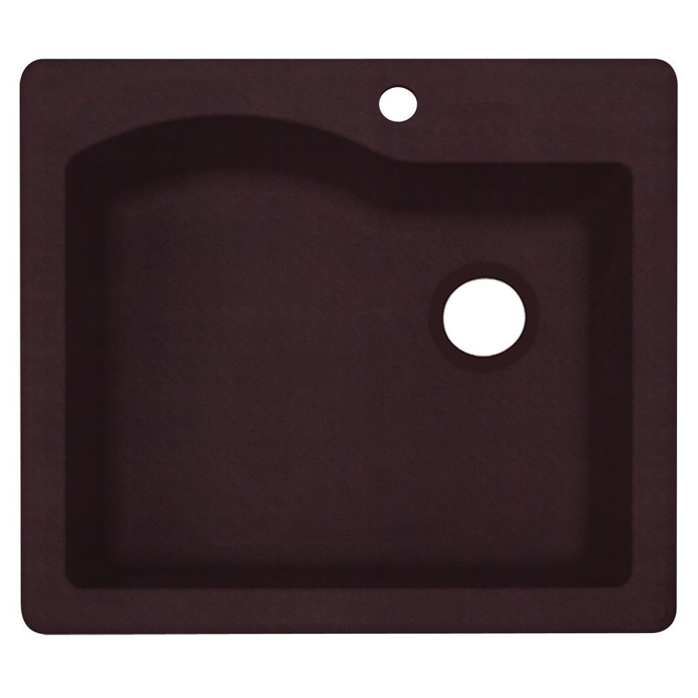 Swan QZ02522SB.170 25-in L x 22-in W x 9-in H Granite Kitchen Sink, Espresso
