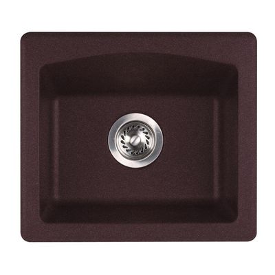 Swan QZ01816BS.170 16-in L x 18-in W x 7.5-in H Granite Kitchen Sink, Espresso