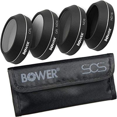 Bower Mavic Pro 4pc Professional Filter Kit | 4K HD Optics ND4, ND8, ND16, CPL Filter Set for Mavic Pro Drone Accessories. Enhance Your Aerial Photography