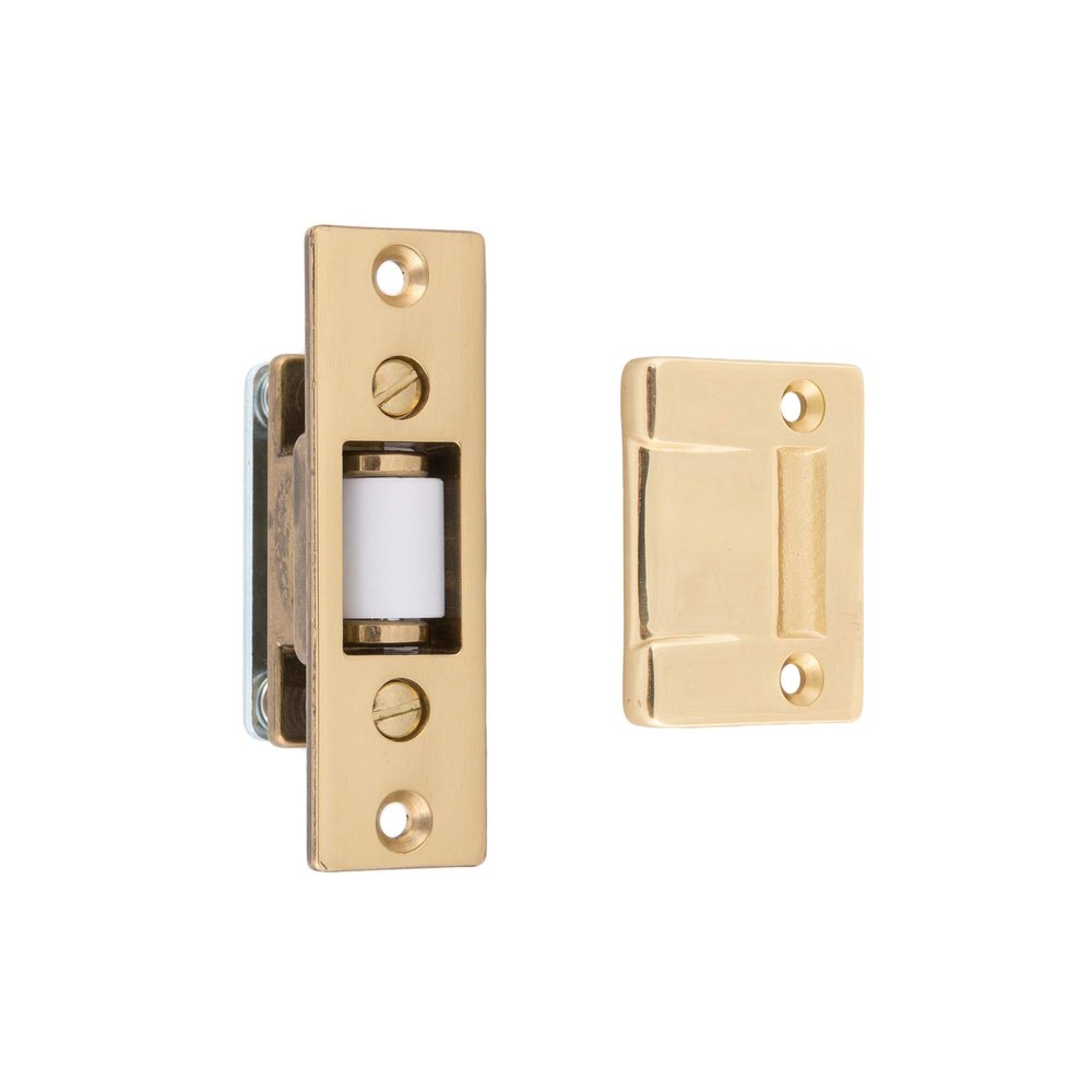 idh by St. Simons 12017-003 Premium Quality Solid Brass Heavy Duty Silent Roller Latch with Adjustable Square Strike, Polished Brass