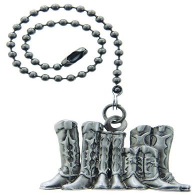 Lazart Boots Pewter Pull Chain for Ceiling Fans, Lamps & Lighting