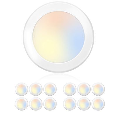 hykolity 5/6 Inch LED Disk Light Flush Mount, 3CCT 3000K/4000K/5000K,15W