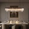 7PM Rectangle Crystal Chandelier Lighting, Crystal Chandeliers for Dining Rooms Rectangular Chandeliers Black Chandelier Crystals Light Fixtures Modern Pendant Ceiling Light for Kitchen Island 47'' view 1