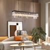 7PM Rectangle Crystal Chandelier Lighting, Crystal Chandeliers for Dining Rooms Rectangular Chandeliers Black Chandelier Crystals Light Fixtures Modern Pendant Ceiling Light for Kitchen Island 47'' view 2