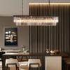 7PM Rectangle Crystal Chandelier Lighting, Crystal Chandeliers for Dining Rooms Rectangular Chandeliers Black Chandelier Crystals Light Fixtures Modern Pendant Ceiling Light for Kitchen Island 47'' view 4