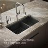 KOHLER K-8204-CM1 Cairn Sink, 33" Neoroc Composite Undermount Double-Bowl Kitchen Sink, Composite Kitchen Sink with Sink Rack, Matte Black view 4