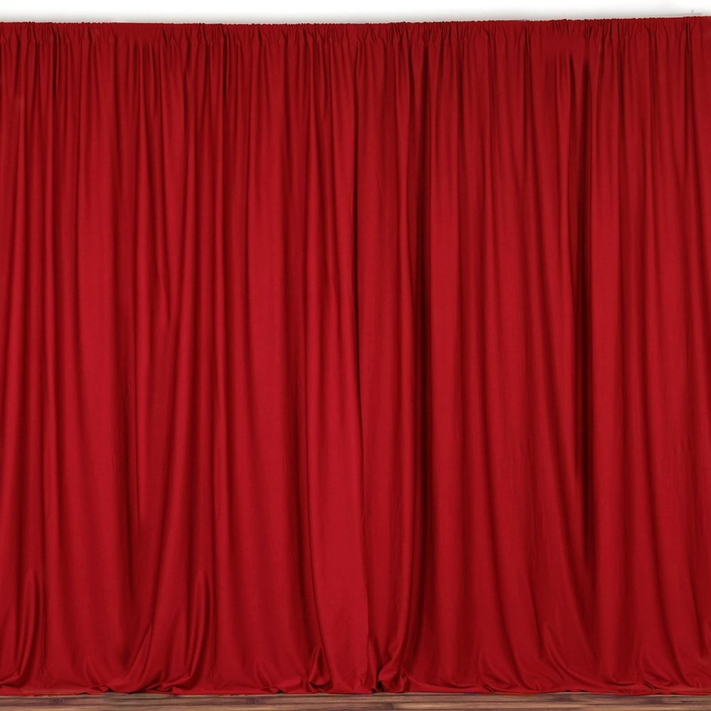 lovemyfabric 100% Polyester Window Curtain/Stage Backdrop Curtain/Photography Backdrop 58" Inch X 120" Inch(Approx 5ft X 10ft) (1, Red)